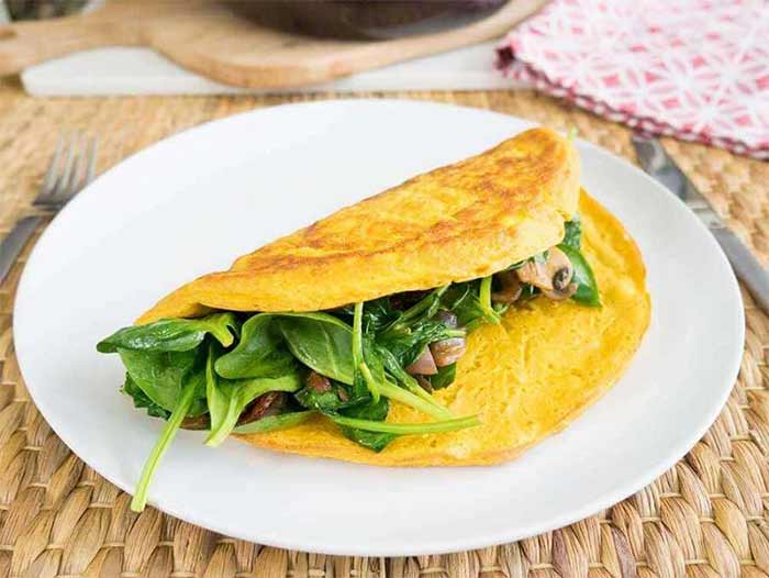 املت ایتالیایی قارچ و اسفناج