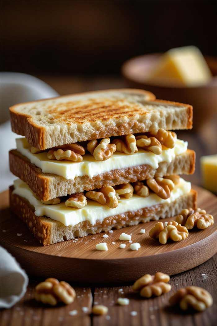 ساندویچ پنیر و گردو