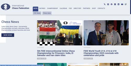 سایت اول: FIDE Calendar (فدراسیون جهانی شطرنج)