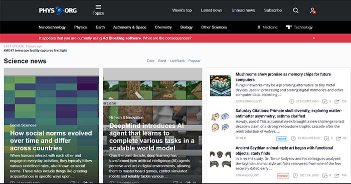 Phys.org: منبع جامع اخبار فیزیک و فناوری