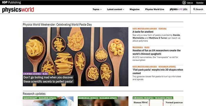 Physics World: عمق تحلیلی برای علاقه‌مندان حرفه‌ای